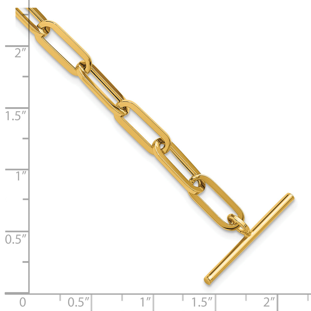 14K Polished Fancy Link Toggle Clasp Bracelet