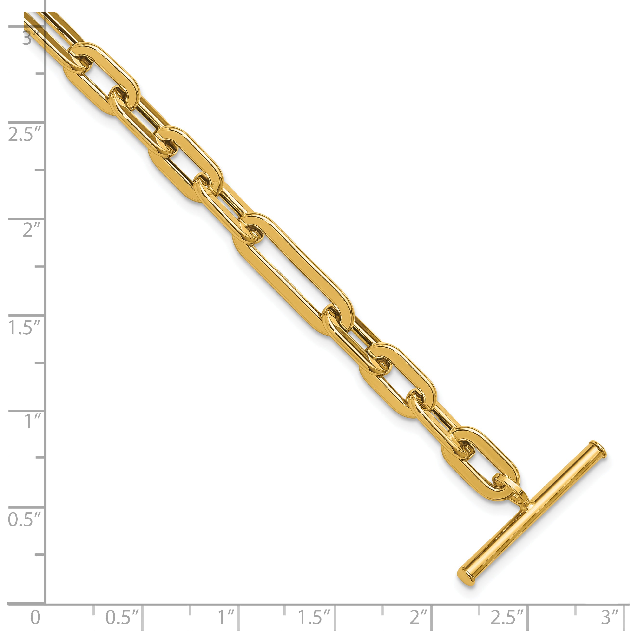 14K Polished Fancy Link Toggle Clasp Bracelet