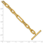 14K Polished Fancy Link Toggle Clasp Bracelet