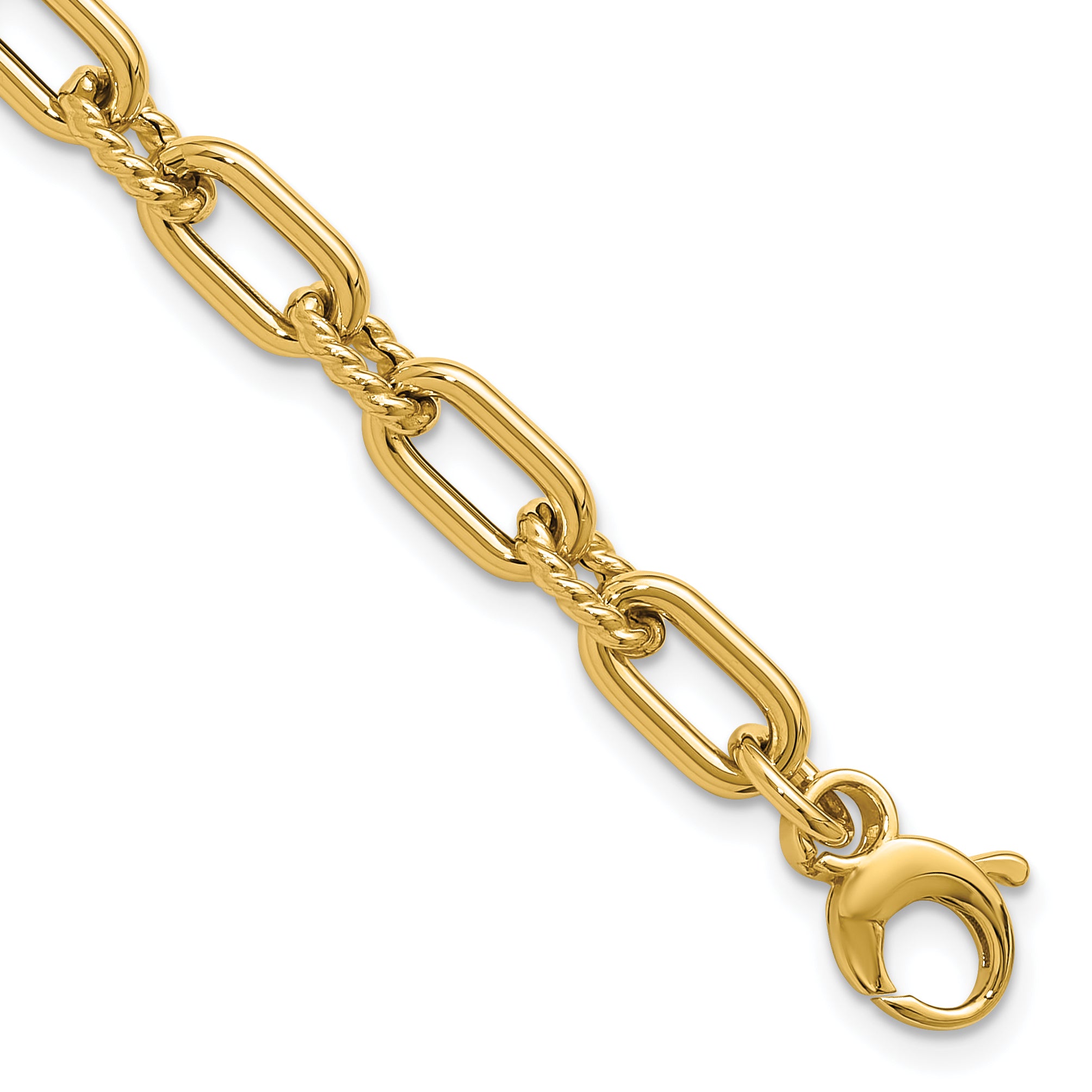 14K Polished & Textured Fancy Link Bracelet Main image