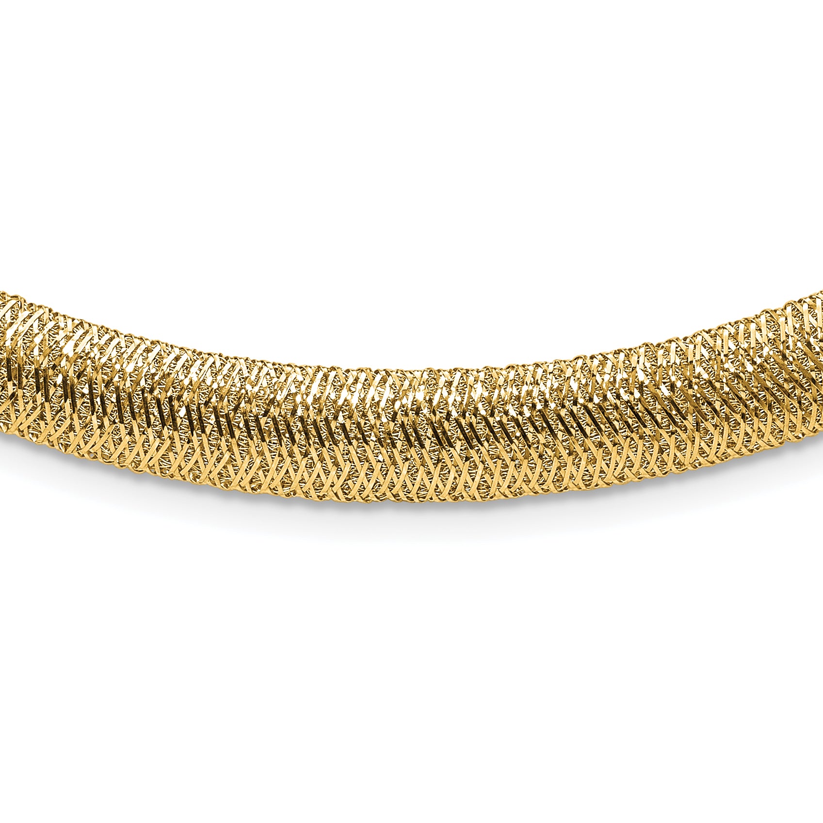 14K Polished Woven Dome Necklace Main image