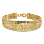14K Polished Woven Graduated Dome Bracelet