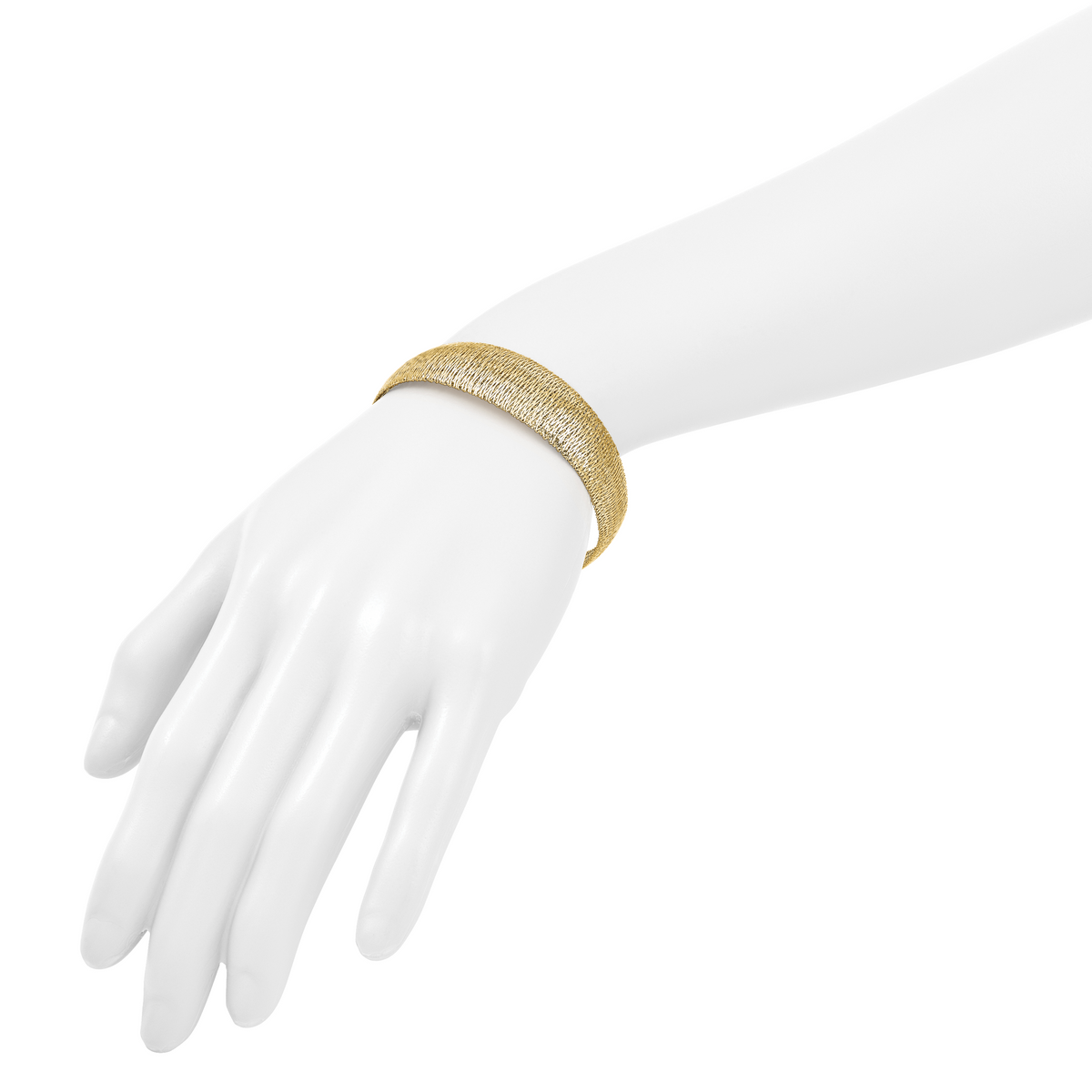 14K Polished Woven Graduated Dome Bracelet