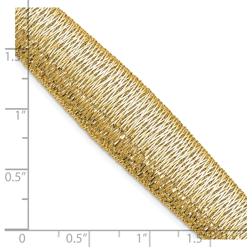 14K Polished Woven Graduated Dome Bracelet