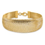 14K Polished Woven Graduated Dome Bracelet
