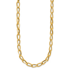 14K Polished and Diamond-cut Fancy Link Necklace