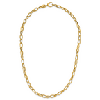 14K Polished and Diamond-cut Fancy Link Necklace