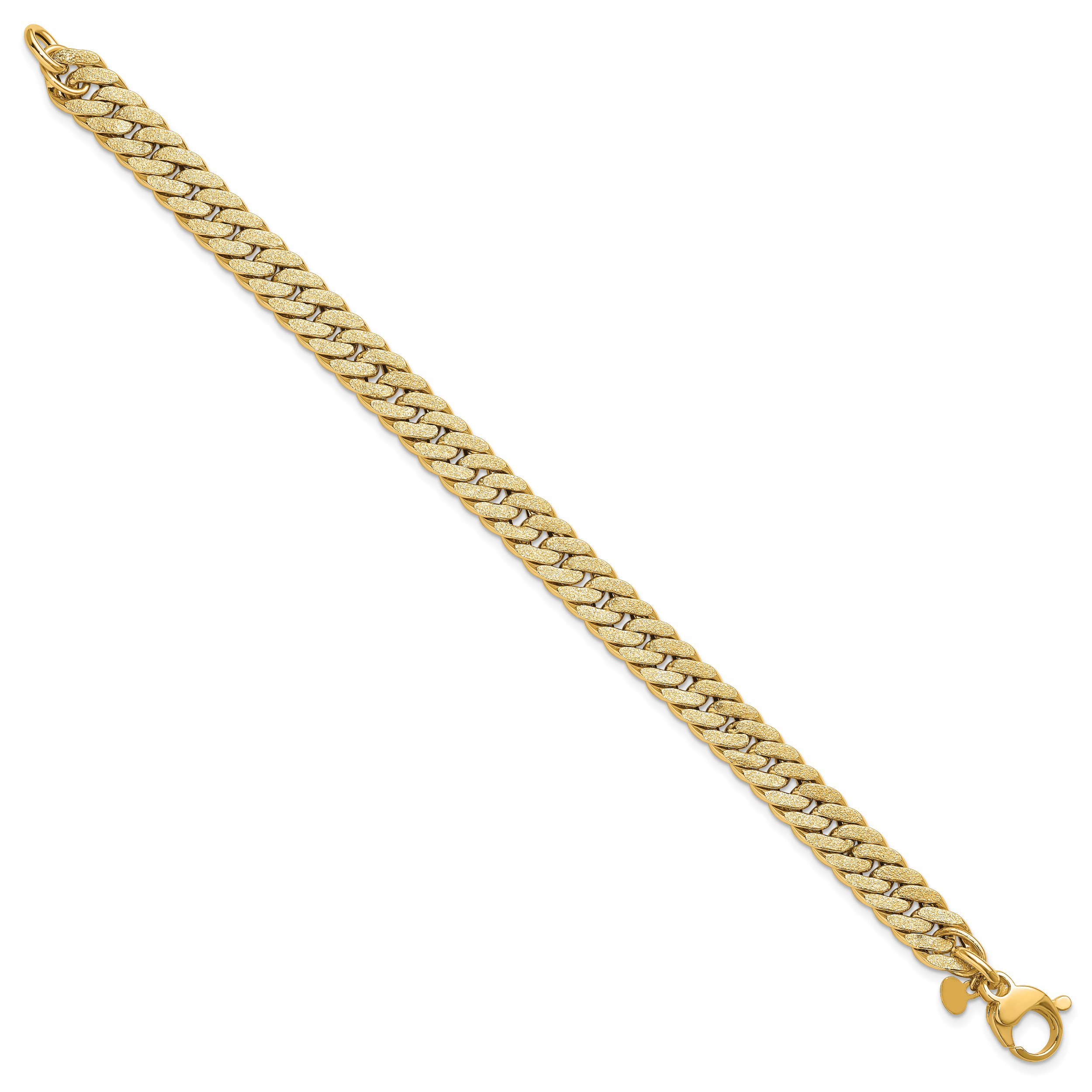 14K Polished and Satin Reversible Fancy Curb Bracelet Secondary image