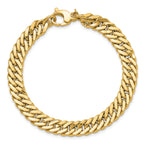 14K Polished and Satin Reversible Fancy Curb Bracelet