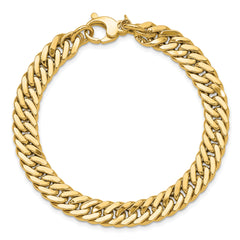 14K Polished and Satin Reversible Fancy Curb Bracelet