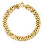 14K Polished and Satin Reversible Fancy Curb Bracelet