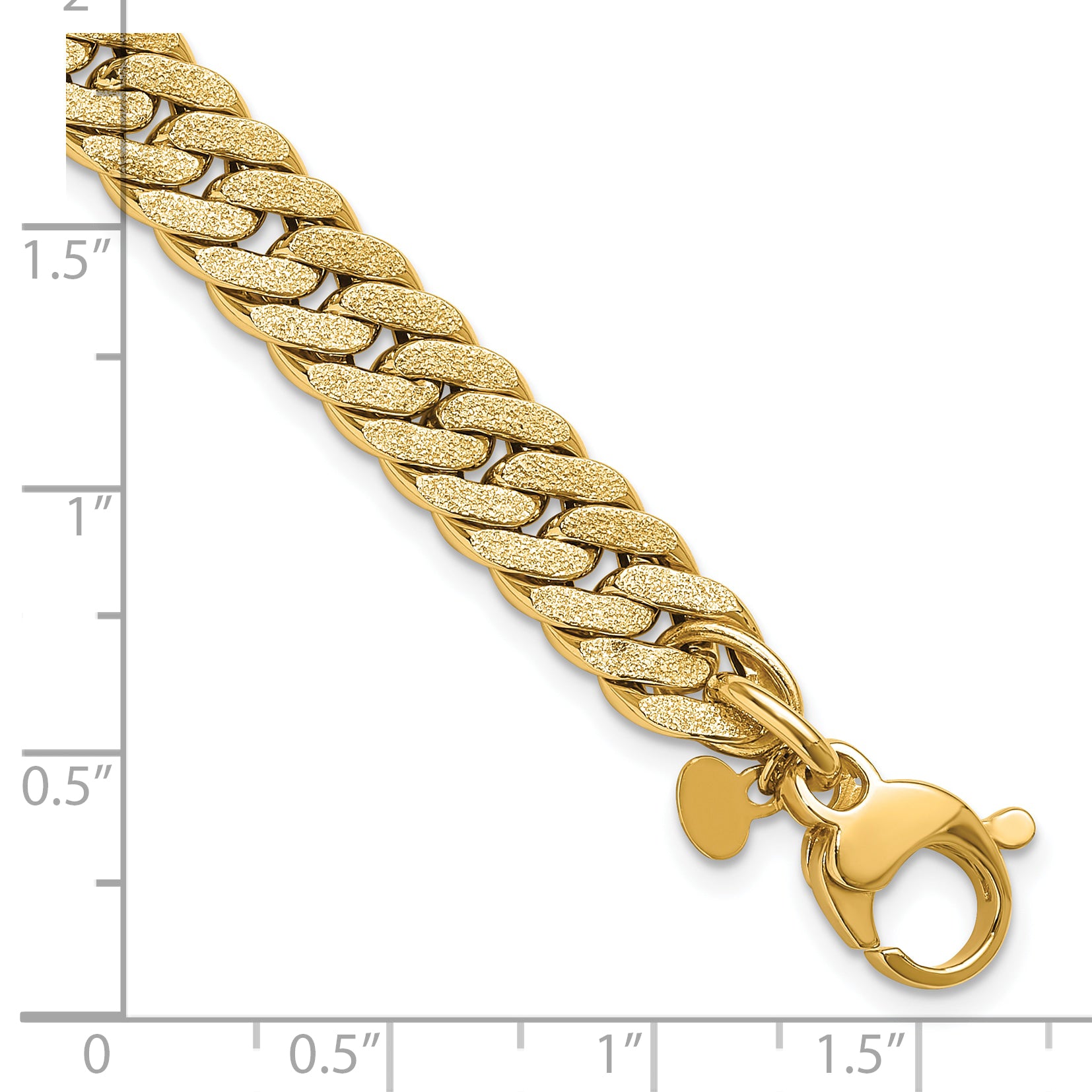 14K Polished and Satin Reversible Fancy Curb Bracelet