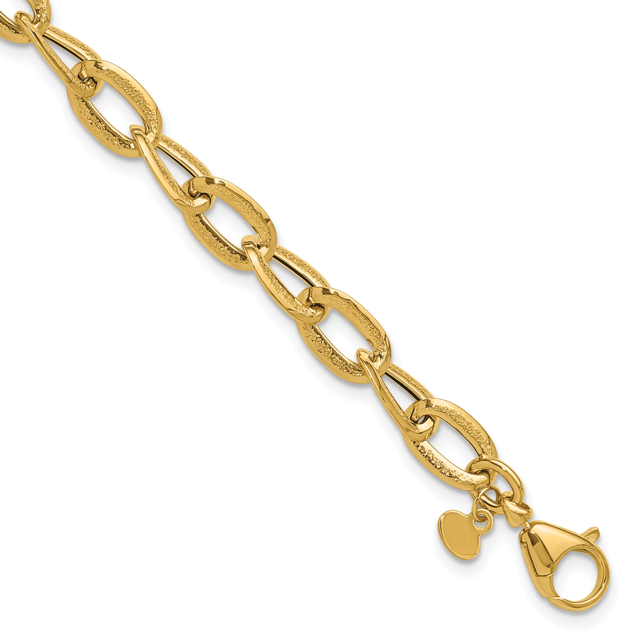 14K Polished and Satin Fancy Link Bracelet Main image