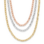 14K Tri-color Polished 3-Strand Link Necklace
