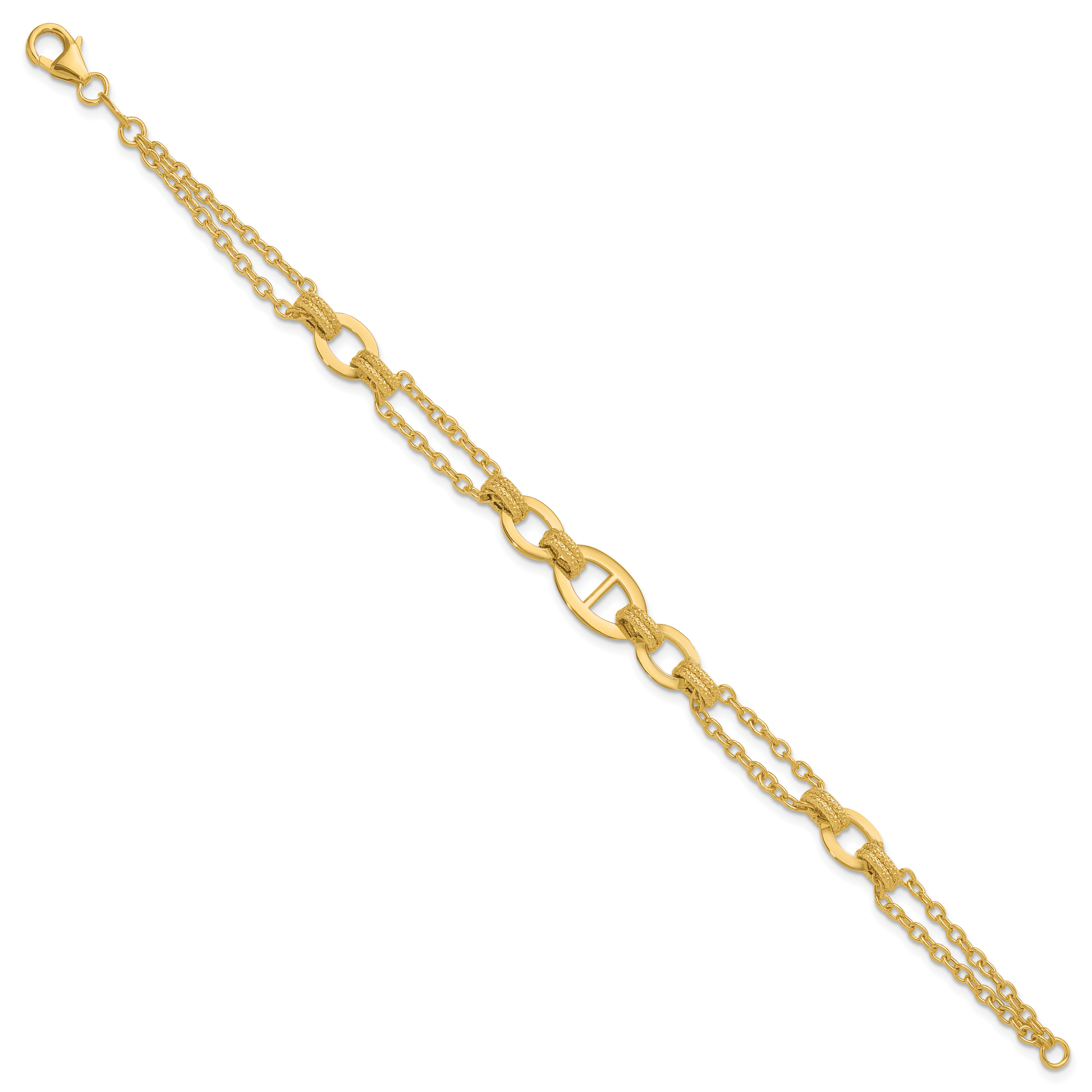 14K Polished Multi-strand Fancy Link Bracelet Secondary image