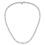 14K White Gold Polished and Textured Fancy Link Necklace