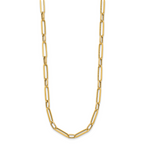 14K Polished and Textured Fancy Link Necklace
