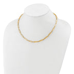 14K Polished and Textured Fancy Link Necklace