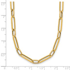 14K Polished and Textured Fancy Link Necklace