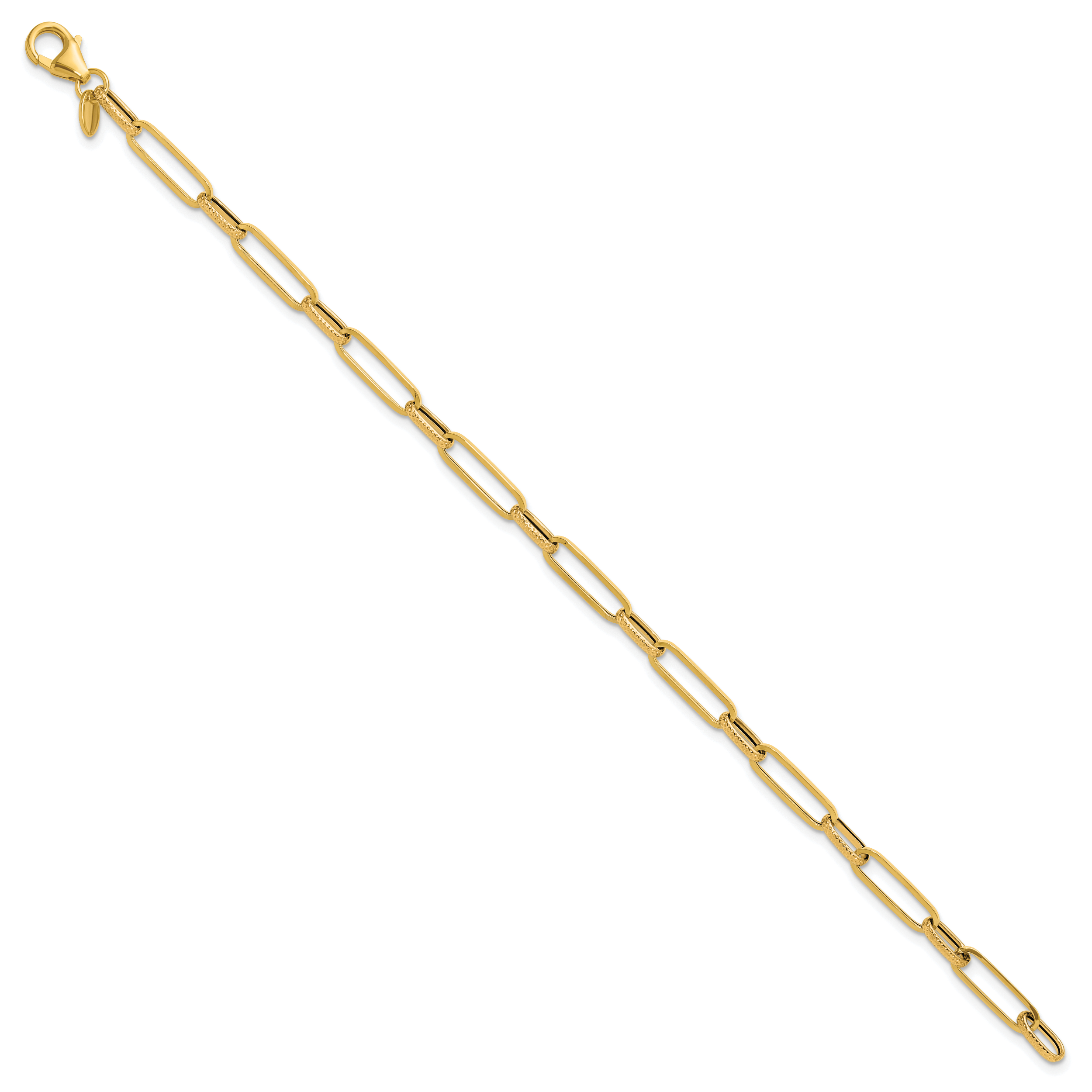 14K Polished/Textured Fancy Link Bracelet Secondary image