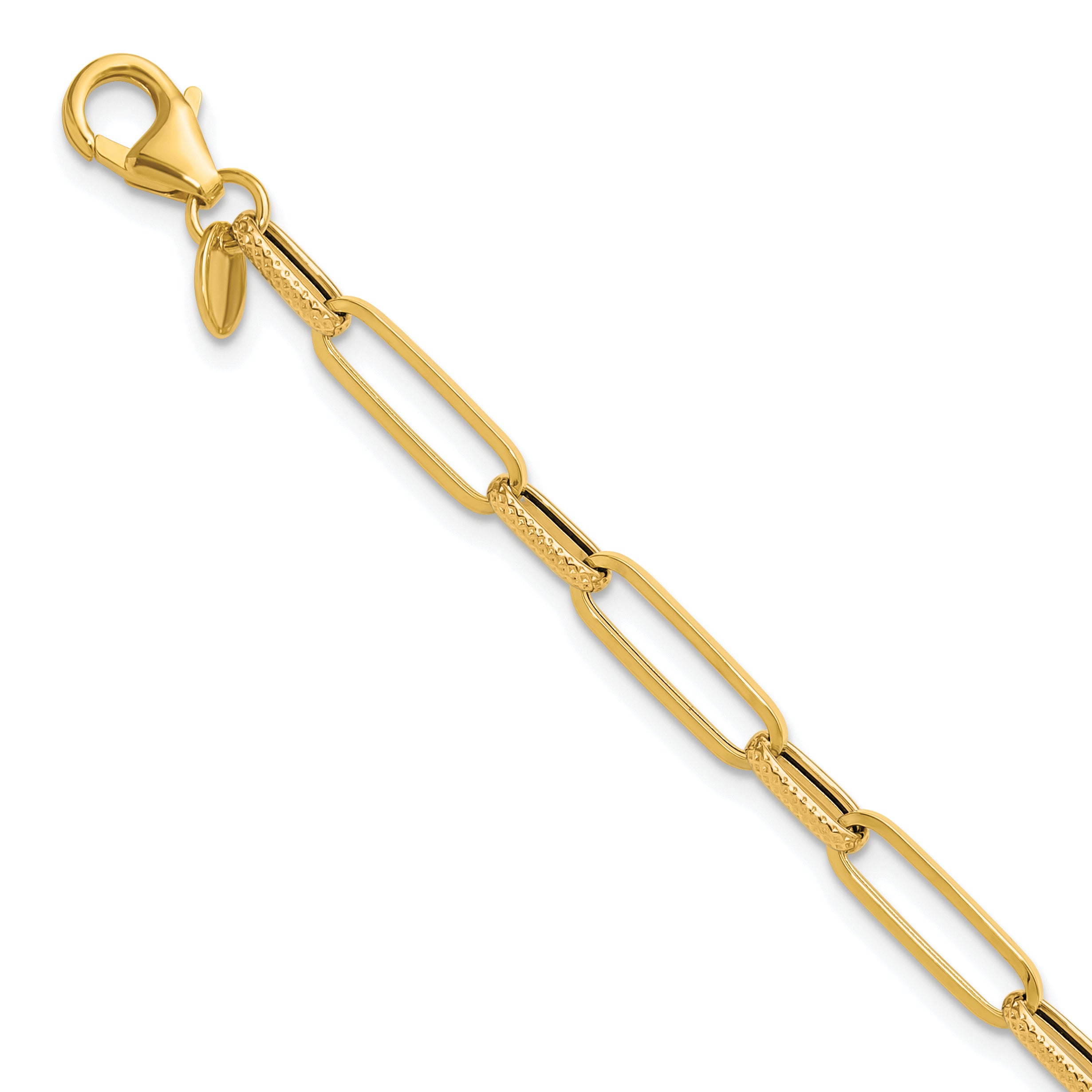 14K Polished/Textured Fancy Link Bracelet Main image