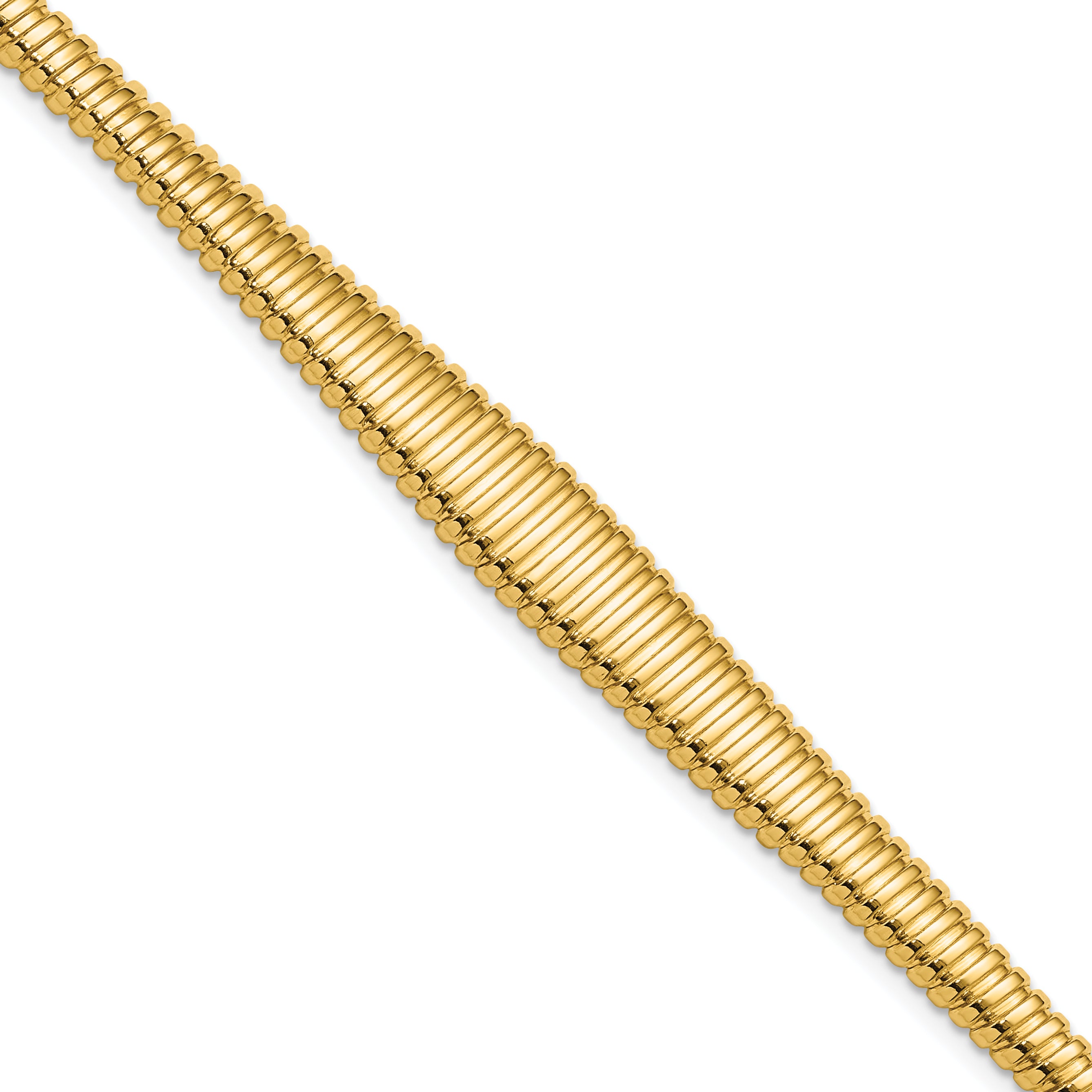 14K Polished Ridged Graduated Bracelet Main image