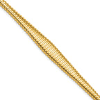 14K Polished Ridged Graduated Bracelet