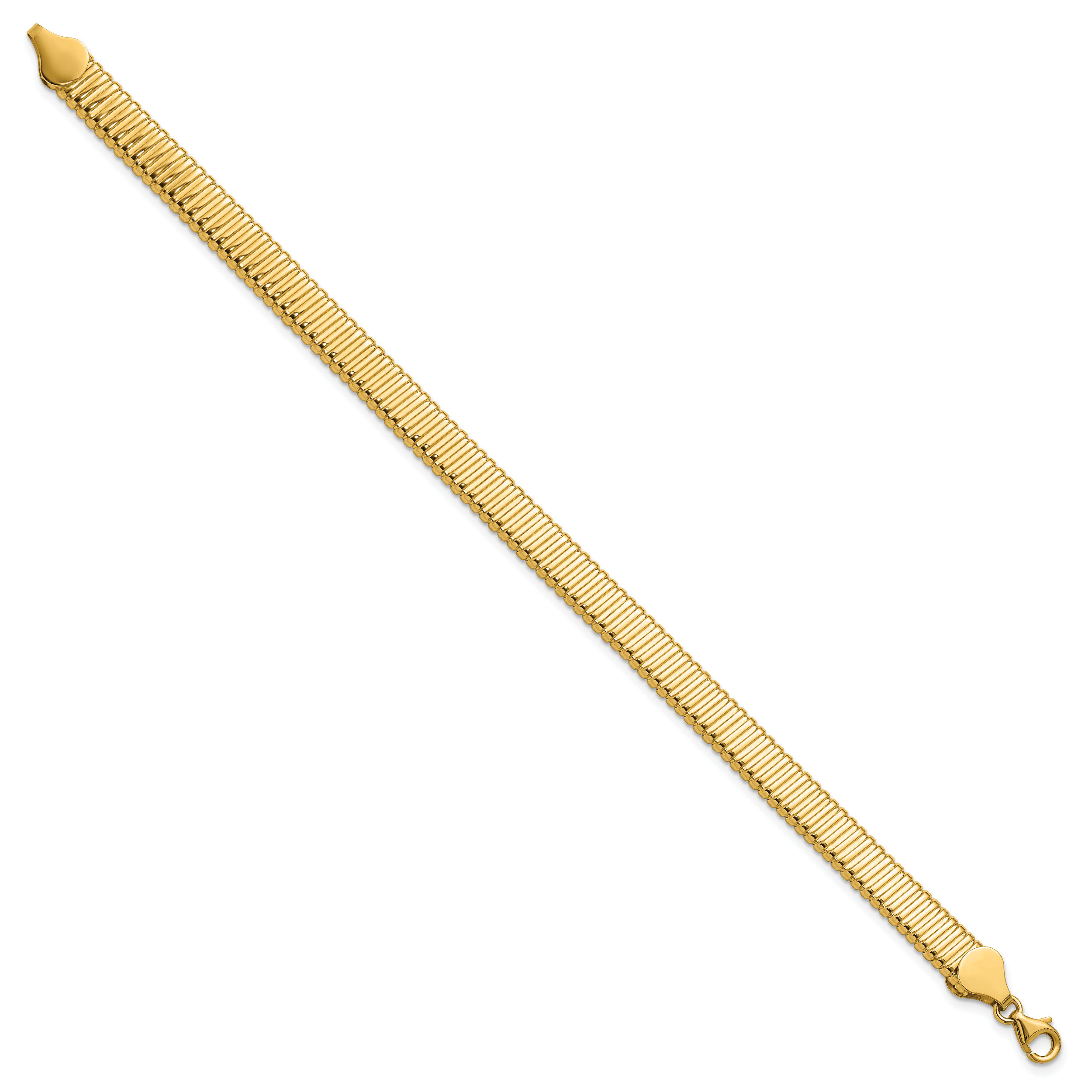 14K Polished Ridged Bracelet Secondary image
