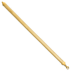 14K Polished Ridged Bracelet