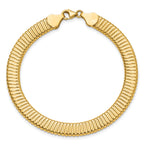 14K Polished Ridged Bracelet