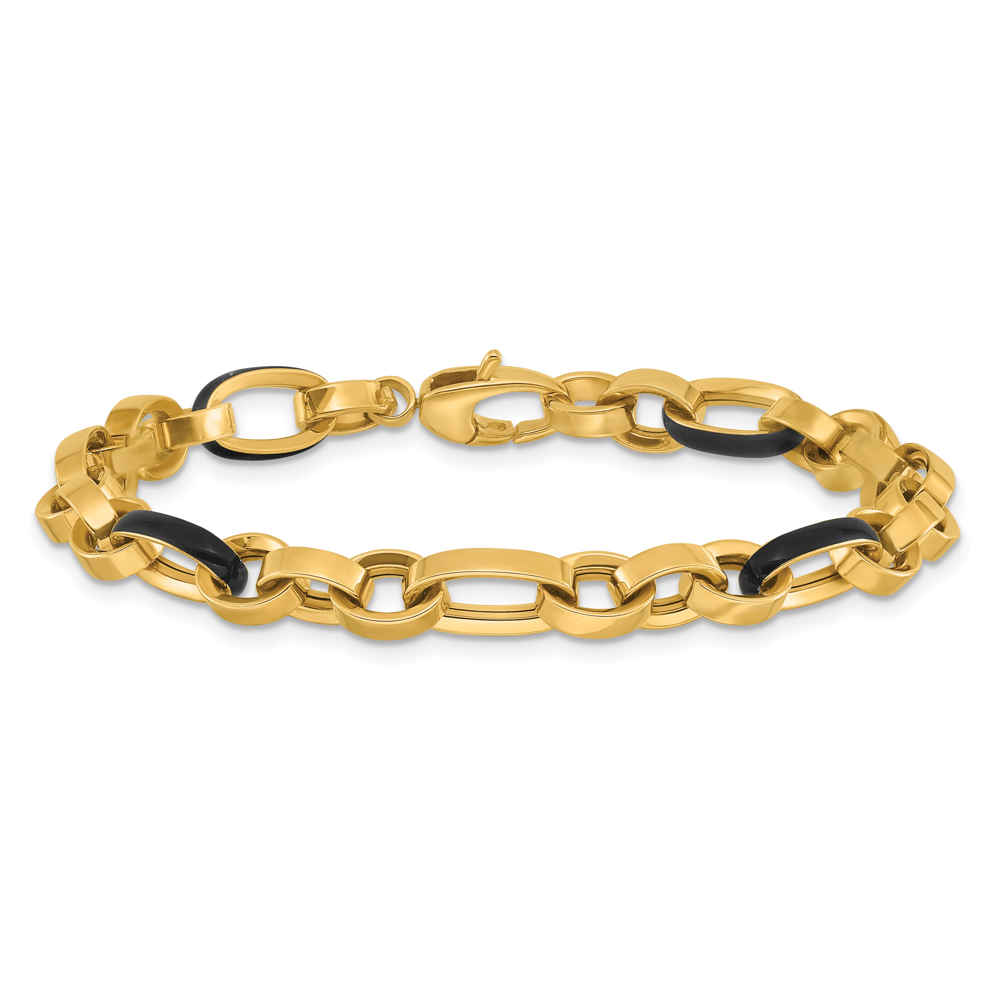 14K Polished with Enamel Link Bracelet