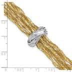 14K with Rhodium Polished Knot Mesh Multi-strand Bracelet