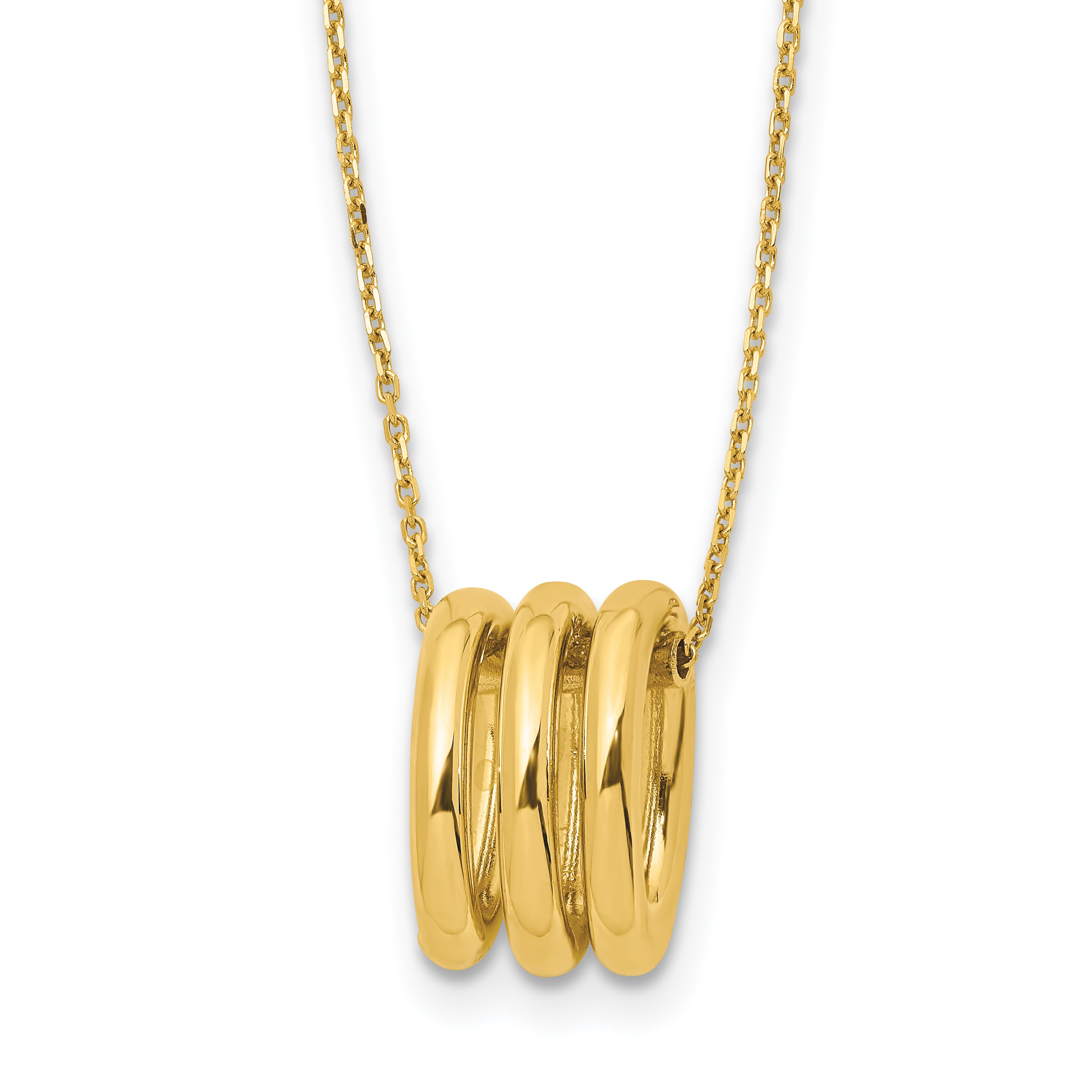 14K Polished Oval Links with 2in ext. Necklace Main image