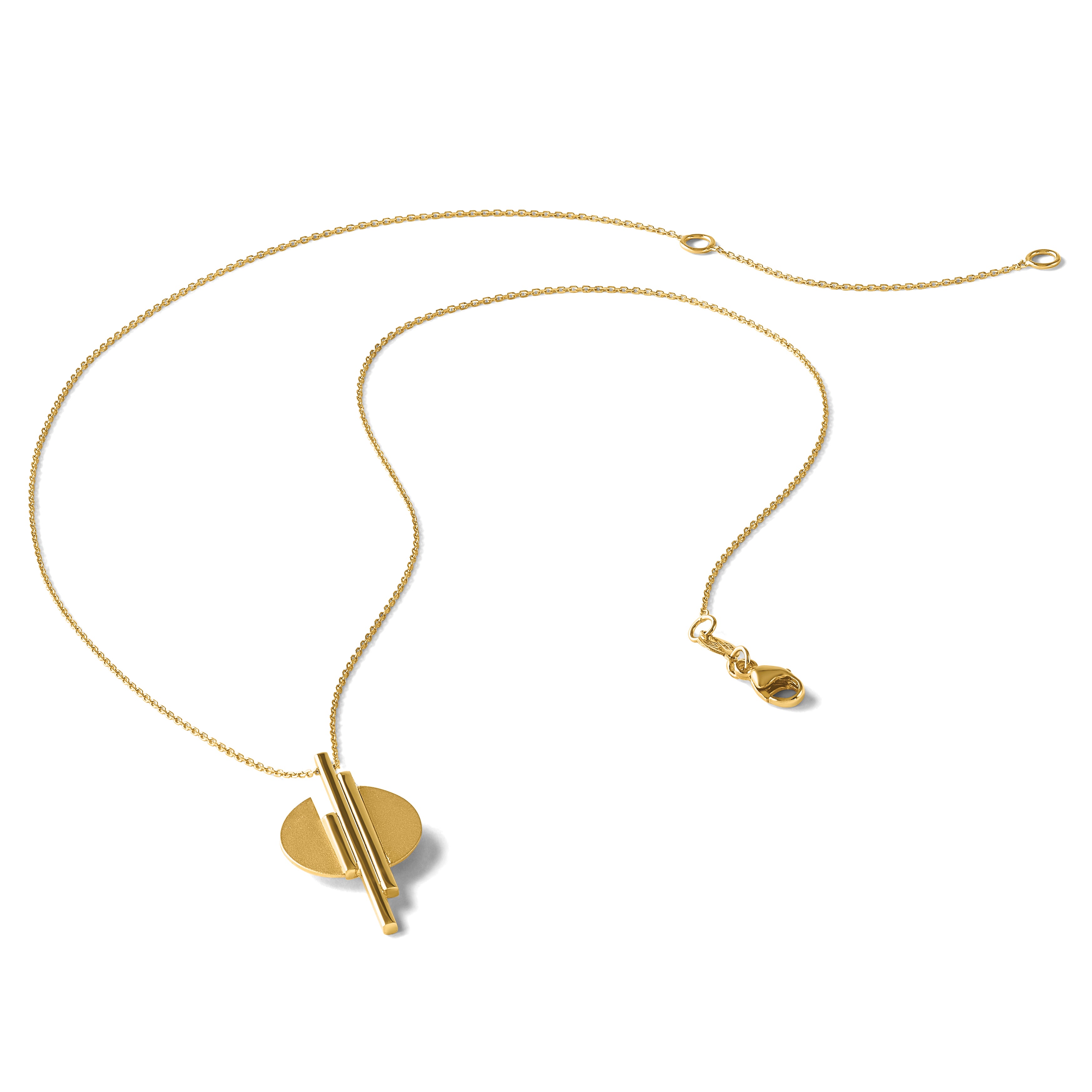 14K Polished and Brushed with 2in ext. Necklace