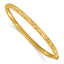 14K Satin and Diamond-cut Hinged Bangle
