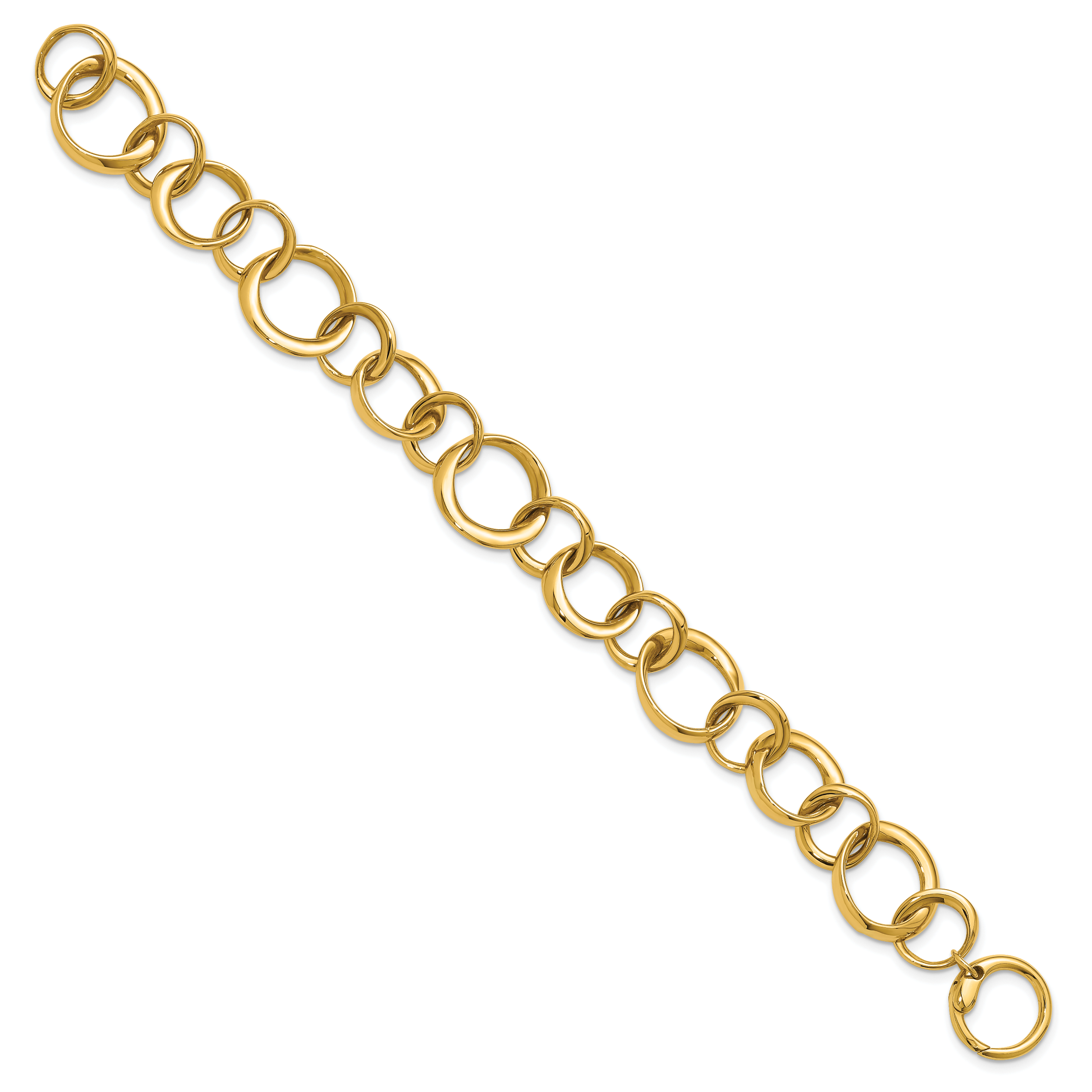 14K Polished Circle Links Bracelet Secondary image