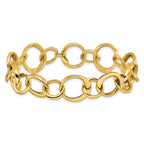 14K Polished Circle Links Bracelet