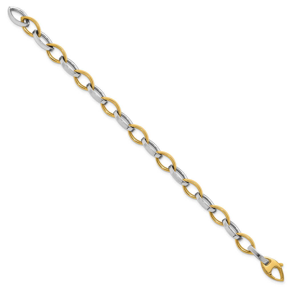 14K Two-Tone Polished Link Bracelet