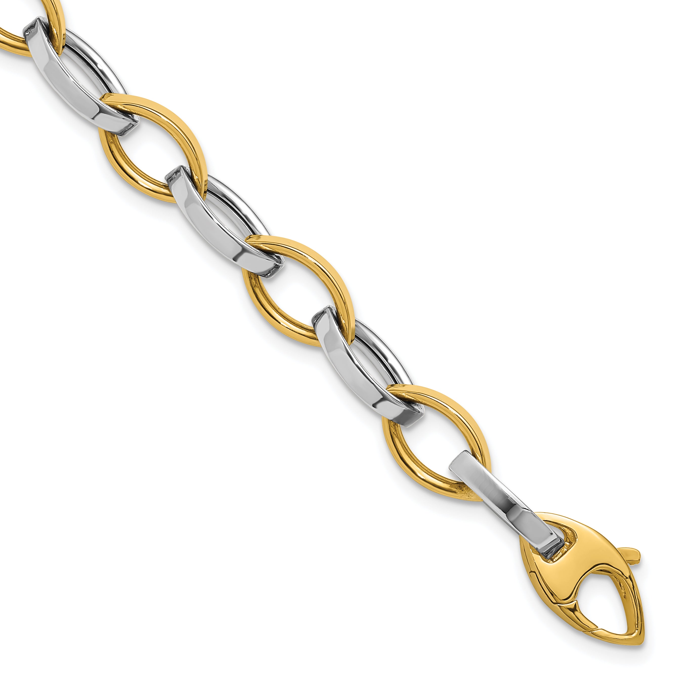 14K Two-Tone Polished Link Bracelet Main image