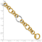 14K Two-Tone Polished Circle Links Bracelet