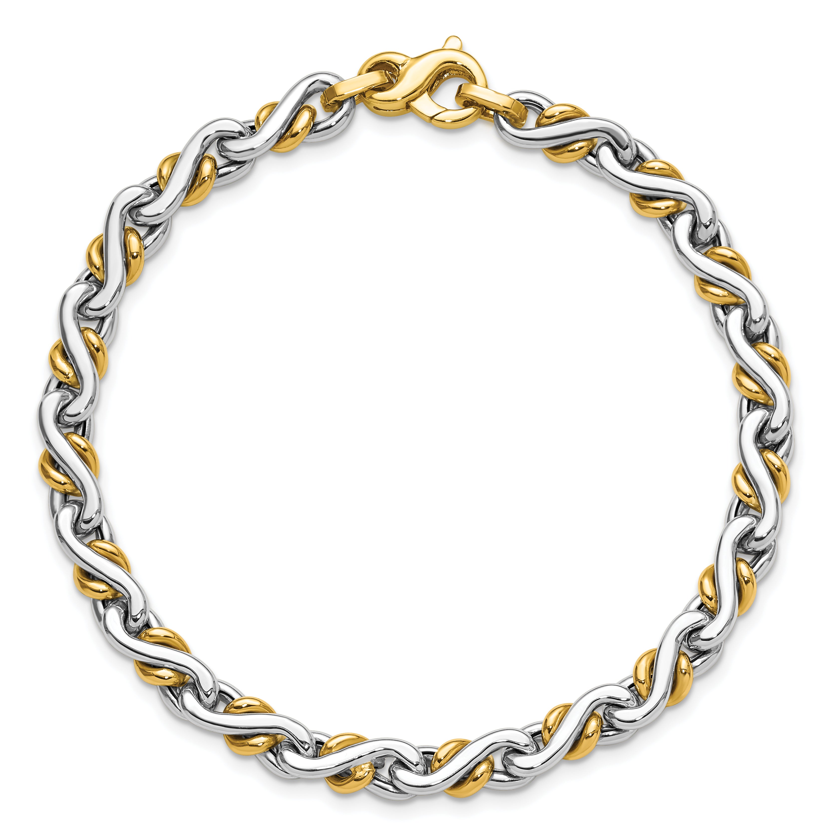 14K Two-Tone Polished Fancy Link Bracelet