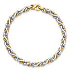 14K Two-Tone Polished Fancy Link Bracelet