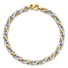 14K Two-Tone Polished Fancy Link Bracelet