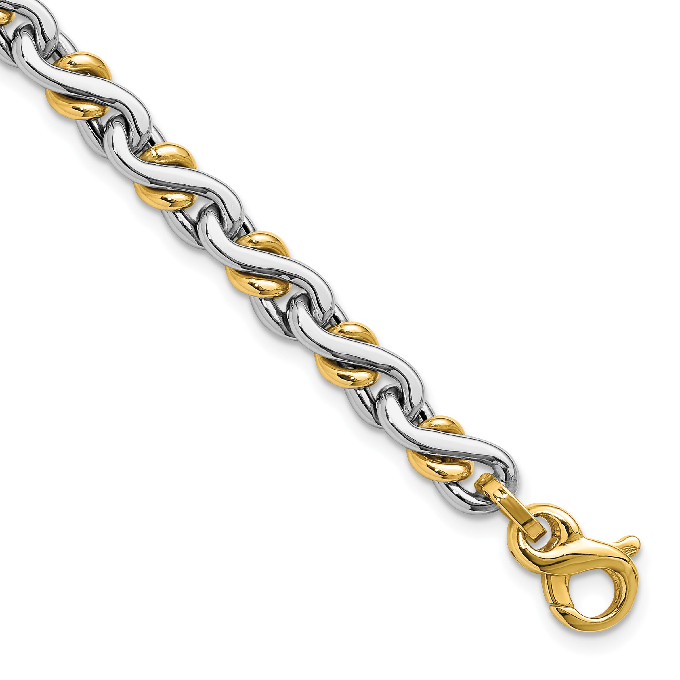 14K Two-Tone Polished Fancy Link Bracelet Main image