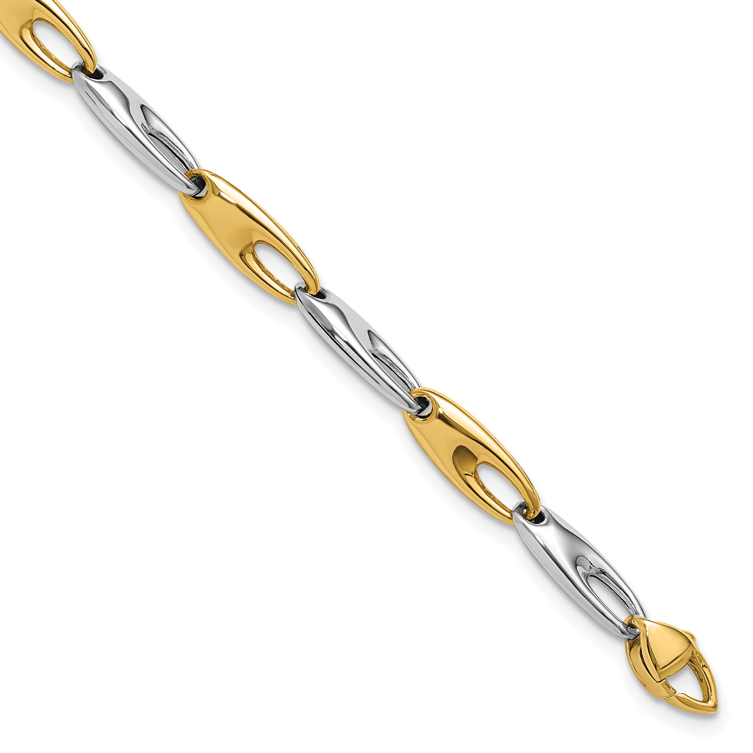 14K Two-Tone Polished Fancy Link Bracelet Main image
