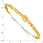 14K Polished Faceted with Chain Bangle