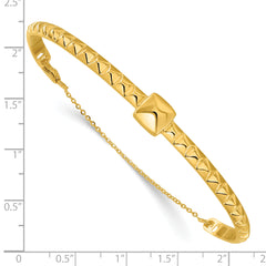 14K Polished Faceted with Chain Bangle