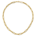 14K Polished and Textured Fancy Link Necklace