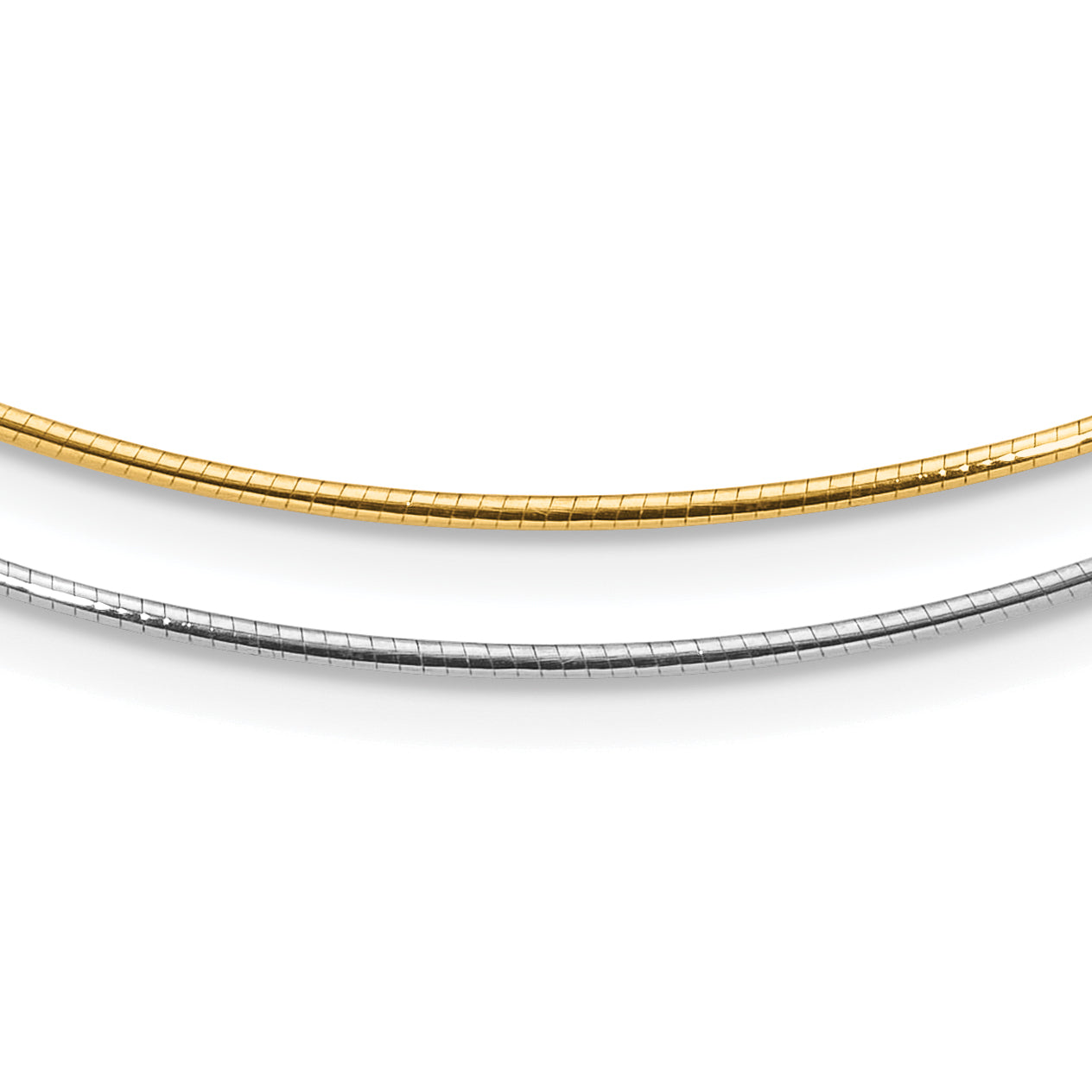 14K Two-tone Polished Reversible with 2in ext. Necklace Main image