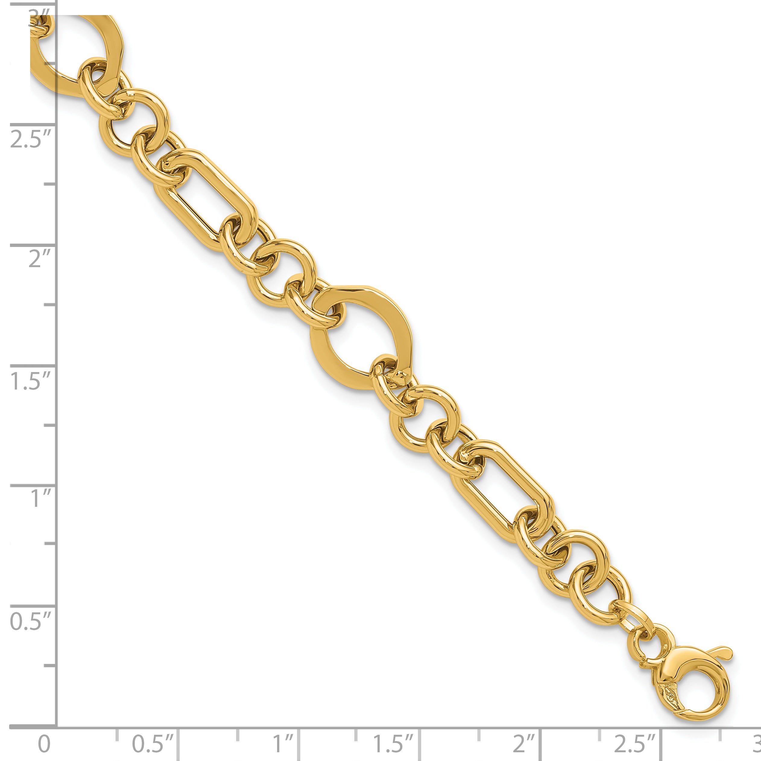 14K Polished Fancy Link Bracelet